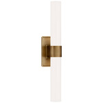 Presidio Double Wall Sconce - Hand-Rubbed Antique Brass / White