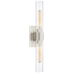 Presidio Double Wall Sconce - Polished Nickel / Clear