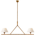 Cesta Linear Chandelier - Gilded Iron / Linen