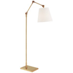 The Graves Articulating Floor Lamp - Hand Rubbed Antique Brass / Linen