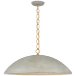 Elliot Wide Dome Pendant - Antique Brass / Portland Gray