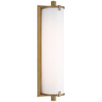 Calliope LED Bathroom Vanity Light - Hand Rubbed Antique Brass / White