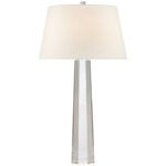 Fluted Spire Octagonal Table Lamp - Crystal / Linen
