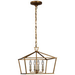Darlana Wide Hex Pendant - Gilded Iron