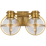 Gracie Bathroom Vanity Light - Antique-Burnished Brass / Clear