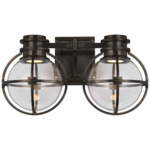 Gracie Bathroom Vanity Light - Bronze / Clear