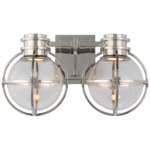 Gracie Bathroom Vanity Light - Polished Nickel / Clear