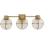 Gracie Bathroom Vanity Light - Antique-Burnished Brass / Clear