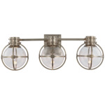 Gracie Bathroom Vanity Light - Antique Nickel / Clear