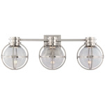 Gracie Bathroom Vanity Light - Polished Nickel / Clear