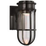 Gracie Bracket Outdoor Wall Sconce - Bronze / Clear