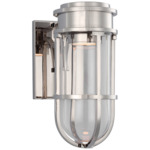 Gracie Bracket Outdoor Wall Sconce - Polished Nickel / Clear