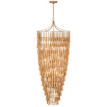 Vacarro Tall Cascading Chandelier - Antique Gold Leaf