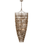 Vacarro Tall Cascading Chandelier - Antique Bronze Leaf