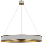 Connery Chandelier - Matte White / Antique Burnished Brass
