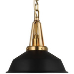 Layton Pendant - Antique Burnished Brass / Matte Black