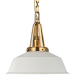 Layton Pendant - Antique Burnished Brass / Matte White