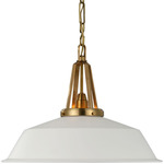 Layton Pendant - Antique Burnished Brass / Matte White