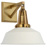 Layton Wall Sconce - Antique Burnished Brass / Matte White