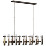 Malik Linear Chandelier - Bronze / Crystal