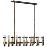 Malik Linear Chandelier - Bronze / Crystal