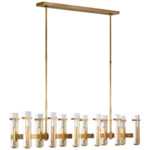 Malik Linear Chandelier - Hand-Rubbed Antique Brass / Crystal