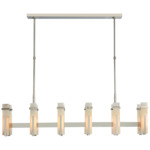 Malik Linear Chandelier - Polished Nickel / Alabaster