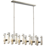 Malik Linear Chandelier - Polished Nickel / Crystal