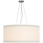 Walker Pendant - Burnished Silver Leaf / Cream Linen