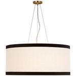 Walker Pendant - Gild / Cream Linen / Black Linen