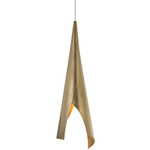 Piel Wrapped Pendant - Antique-Burnished Brass