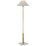 Asher Adjustable Floor Lamp - Hand-Rubbed Antique Brass / Linen