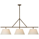 Collette Linear Pendant - Gilded Iron / Linen