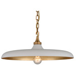 Piatto Pendant - Hand Rubbed Antique Brass / Plaster White