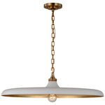 Piatto Pendant - Hand Rubbed Antique Brass / Plaster White