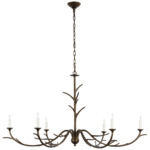 Iberia Chandelier - Antique Bronze Leaf / Linen