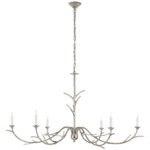 Iberia Chandelier - Burnished Silver Leaf / Linen