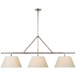 Collette Linear Pendant - Polished Nickel / Linen