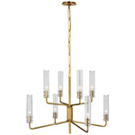 Casoria Two Tier Chandelier - Hand-Rubbed Antique Brass / Clear