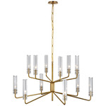 Casoria Two Tier Chandelier - Hand Rubbed Antique Brass / Clear