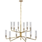 Casoria Two Tier Chandelier - Hand-Rubbed Antique Brass / Clear