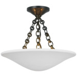 Mollino Semi Flush Ceiling Light - Bronze / Plaster White