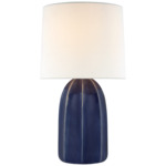 Melanie Table Lamp - Frosted Medium Blue / Linen