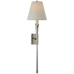 Aiden Tail Wall Sconce - Polished Nickel / Linen