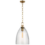 Andros Pendant - Antique-Burnished Brass / Clear