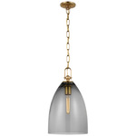 Andros Pendant - Antique-Burnished Brass / Smoke