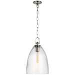 Andros Pendant - Polished Nickel / Clear