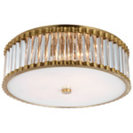 Kean Ceiling Light - Hand-Rubbed Antique Brass / Clear