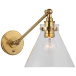 Parkington Library Wall Light - Antique-Burnished Brass / Clear Glass