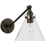 Parkington Library Wall Light - Bronze / Clear Glass